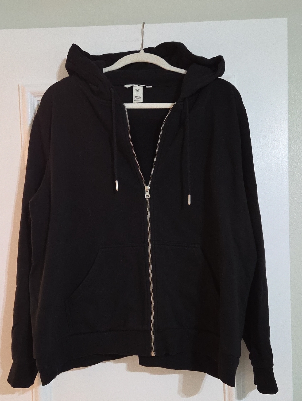 H&M Black Zip-Up Hoodie Women's XXL